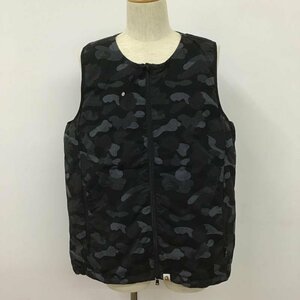 A BATHING APE XL アベイシングエイプ ベスト ベスト 001LJD801003X ダウンベスト フェザー ノーカラー バックロゴ Vest 10101521