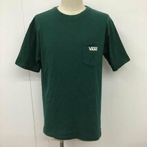 VANS M バンズ Tシャツ 半袖 120K1010300 胸ポケット バックプリント T Shirt 緑 / グリーン / 10097623_画像1