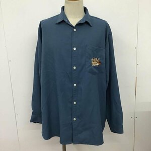 USED XL 古着 シャツ、ブラウス 長袖 長袖シャツ カラーシャツ ポケットシャツ 長袖カットソー Shirt Blouse 青 / ブルー / 10097408