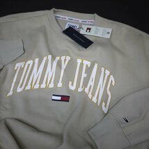 新品 TOMMY JEANS ロゴ スウェット トレーナー (M) ベージュ トミージーンズ プルオーバー USAモデル/ga65_画像3