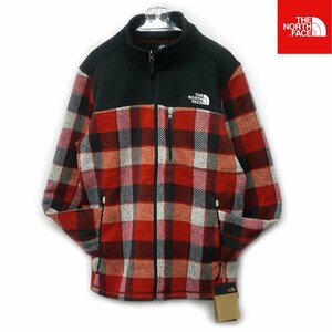 US限定新品 ノースフェイス フルジップ裏起毛セーターニットフリース (XL)チェック柄 肉厚 THE NORTH FACE 日本未発売/ta5