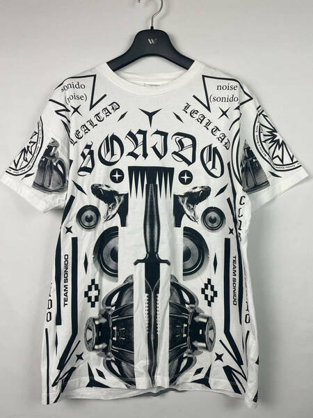 MARCELO BURLON マルセロバーロン マルセロブロン Tシャツ 半袖 シャツ メンズ XS 総柄 白 ホワイト