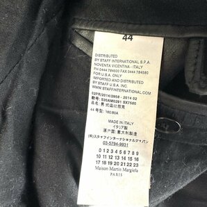 【美品】MAISON MARTINMARGIELA  メゾンマルジェラ14 ハの字 レザーライダースジャケット カウレザー 44 黒の画像8