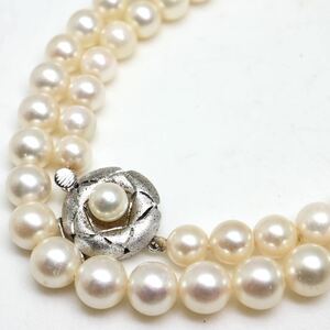 ●アコヤ本真珠ネックレス●d 35.6g 50cm 6.5-7.5mm珠 パール pearl necklaces silver ジュエリー DA0/DA0