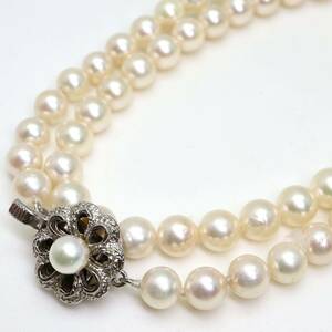 ●アコヤ本真珠ネックレス●d 21.0g 44cm 6.0-6.5mm珠 パール pearl necklaces silver ジュエリー DC0/EA0