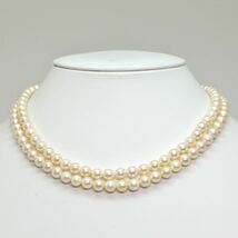 鑑別付き!!●アコヤ本真珠ロングネックレス●d 45.5g 80cm 6.0-6.5mm珠 パール pearl necklaces silver ジュエリー DH9/DH9_画像2