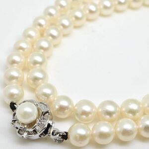 ●アコヤ本真珠ネックレス●d 25.2g 44cm 6.0-6.5mm珠 パール pearl necklaces silver ジュエリー DB0/EA5