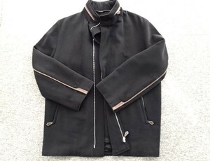 Herms　エルメス　革パイピング・コートジャケット★サイズ４８　　ＵＳＥＤ美品　made in italy