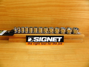 シグネット 3/8(9.5) 超ショート ソケットレンチ セット 13点 (全長22mm) SIGNET 12133