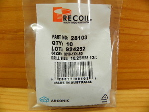 リコイル パケット(M10-1.0)x10個 RECOIL 28103 補充用コイル単品 ヘリサート*カブ・モンキー系E/Gプラグ