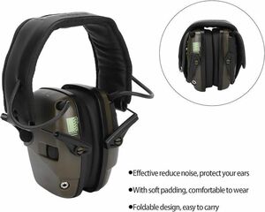 ノイズキャンセリングイヤーマフ、 折りたたみ式射撃用イヤープロテクション ソフトパディング付き、 安全イヤーマフ 聴覚保護