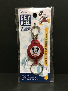 Disney/ディズニー　リール式キーホルダー☆彡　ミッキーマウス　レッド☆　新品未開封品