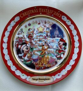 ☆希少☆東京ディズニーランド2012年プレートディズニー TDL 装飾用Disneyクリスマスプレート 絵皿 ミッキー ミニー 保管品