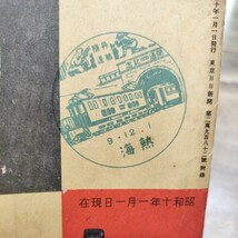 昭和レトロ/うぶだし/昭和10年/日本全国鉄道図/東京日日新聞社/附満州鉄道網/日本地図/朝鮮/満州/台湾/樺太/鉄道/観光/古地図/丹那鉄道_画像3