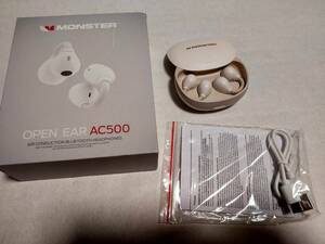 【一円スタート】Monster AC500 ワイヤレスイヤホン 耳挟み式 空気伝導イヤホンbluetooth 1円 HAM01_1278