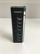 【一円スタート】Rosonway USBハブ USB3.0 外付け 後付け 拡張 高速データ転送 アルミ製 パソコン用 ブラック 1円 ☆A03961☆_画像1