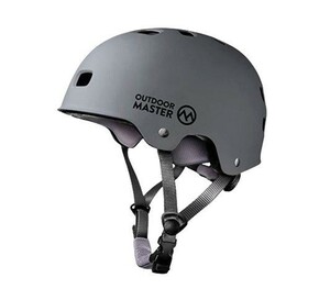 【一円スタート】OUTDOORMASTER ヘルメット 自転車 スポーツ 子供大人兼用 CPSC安全規格 ASTM安全規格 サイクリング グレー 1円 ☆A03320☆