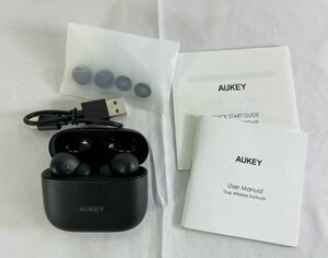 【一円スタート】AUKEY オーキー ワイヤレスイヤホン EP-N5 カナル型 左右分離 ノイズキャンセリング対応 ブラック 1円 ☆A03514☆