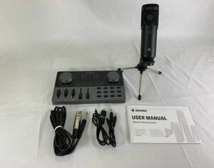 【一円スタート】Donner オーディオミキサー リバーブエフェクター 楽器入力 AUXIN端子 6.35mmTRSマイク ライブ配信☆A03607☆