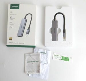 【1円スタート】UGREEN USB C イヤホンジャック 変換アダプター/iPhone 15非対応 1円 TER01_0706