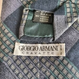 GIORGIO ARMANI(joru geo Armani ) gray reji men taru check necktie 