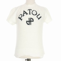パトゥ PATOU ロゴジャガードニット セーター 半袖 XS ホワイト 白 23S-KN068-8061 国内正規 レディース_画像1