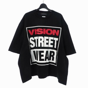 アンリアレイジ ANREALAGE ヴィジョンストリートウェア VISION STREET WEAR ZOOM UP T-SHIRT Tシャツ 半袖 プリントロゴ L 黒 1305720