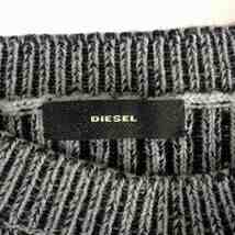 ディーゼル DIESEL クルーネック リブニット セーター 長袖 XS グレー/ブラック 国内正規 レディース_画像5