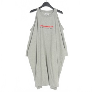 ヴェトモン ベトモン VETEMENTS LOGO HAUTE COUTURE TEE ロゴオートクチュール Tシャツ カットソー ノースリーブ S グレー WE51DR870G