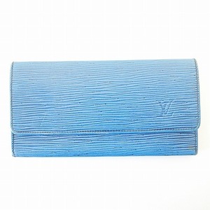 ルイヴィトン LOUIS VUITTON M63535 ポルト エン カルト クレディ エピ 長財布 札入れ マルティエ刻印 トレドブルー 1214 メンズ