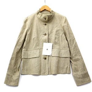  unused goods GIANNI LO GIUDICE collaboration linen cotton Blend stand-up collar jacket 42 beige lady's 