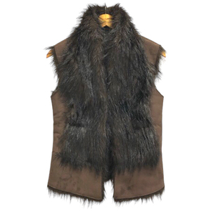  Zara Basic ZARA BASIC the best gilet fake fur M tea Brown lady's 