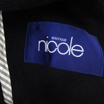 ブティックニコル boutique NICOLE テーラードジャケット ミドル丈 シングルボタン 無地 ウール 38 紺 ネイビー /SY28 レディース_画像3