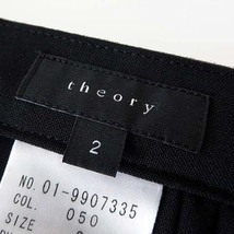 セオリー theory スカート プリーツスカート ウール フレア ひざ丈 M 2 黒 ブラック 日本製 美品 レディース_画像4