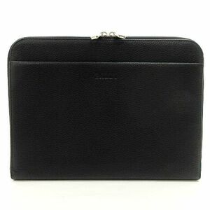 バリー BALLY レザー クラッチバッグ セカンドバッグ 書類鞄 ブリーフケース ビジネス カジュアル 黒 ブラック ■U90 メンズ