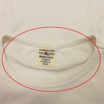 アヴィレックス AVIREX Tシャツ 半袖 サーマル リブ ロゴ プリント コットン 白 ホワイト S トップス ■GY01 メンズ_画像4