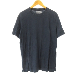 FEDELI フェデーリ Tシャツ カットソー クルーネック 半袖 紺 ネイビー 50 約L メンズ