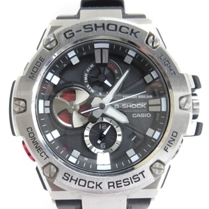 カシオジーショック CASIO G-SHOCK G-STEEL 電波ソーラー 腕時計 タフソーラー GST-B100-1AJF 黒文字盤 シルバー メンズ