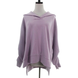  Mayson Grey Parker pull over long sleeve f-ti Drop shoulder cotton plain 2 purple purple tops /BT lady's 