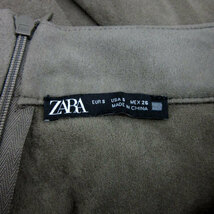 ザラ ZARA フレアスカート ロング丈 スエード調 S カーキ /MS36 レディース_画像4