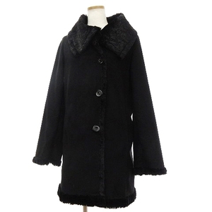  Strawberry Fields STRAWBERRY-FIELDS coat medium height fake suede fake fur big color plain black black 2au