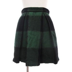 si- New York sea NEW YORK miniskirt check pcs shape wool AW14-223 green black green black 0 XS rank small size lady's 