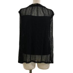  azur bai Moussy AZUL by moussy blouse pull over high‐necked total race see-through sia- no sleeve black black lady's 