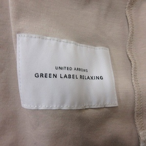 グリーンレーベルリラクシング ユナイテッドアローズ green label relaxing ノーカラージャケット 40 ベージュ /YI レディースの画像6