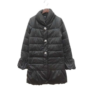  Queens Court QUEENS COURT down coat long Zip up biju- button 1 black black /CT #MO lady's 