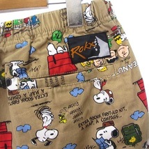 ロックス ROKX ×ピーナッツ PEANUTS ショートパンツ ハーフ スヌーピー 総柄 コットン ベージュ S ■GY01 メンズ_画像4