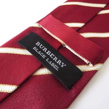 バーバリーブラックレーベル BURBERRY BLACK LABEL ネクタイ ナロータイ レジメンタル ストライプ ホースロゴ シルク 絹 赤 白 黄 美品_画像3