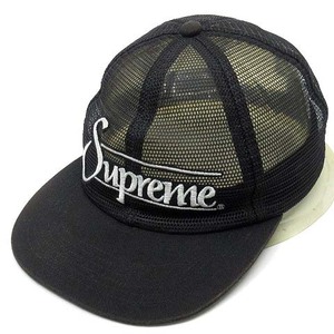 シュプリーム SUPREME 2023SS MESH 6P メッシュ キャップ スナップバック ロゴ刺繍 黒 ブラック ☆AA★