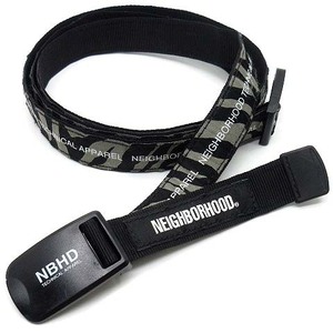 ネイバーフッド NEIGHBORHOOD ID P-BELT ロゴテープ ウェビング ベルト ゼブラ ZEBRA BLACK 2022SS ブラック 黒