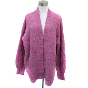  Rope ROPE knitted cardigan middle height front opening M pink /SM1 lady's 